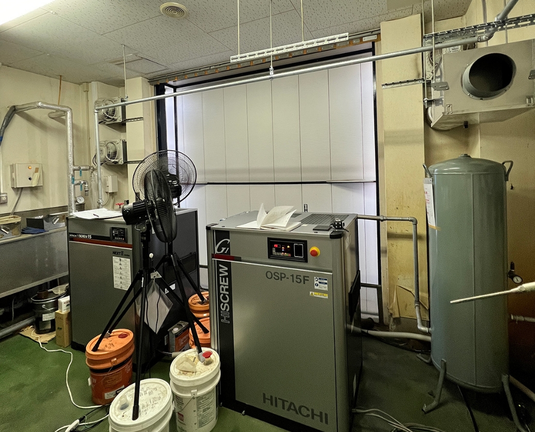 コンプレッサー排熱ダクト工事