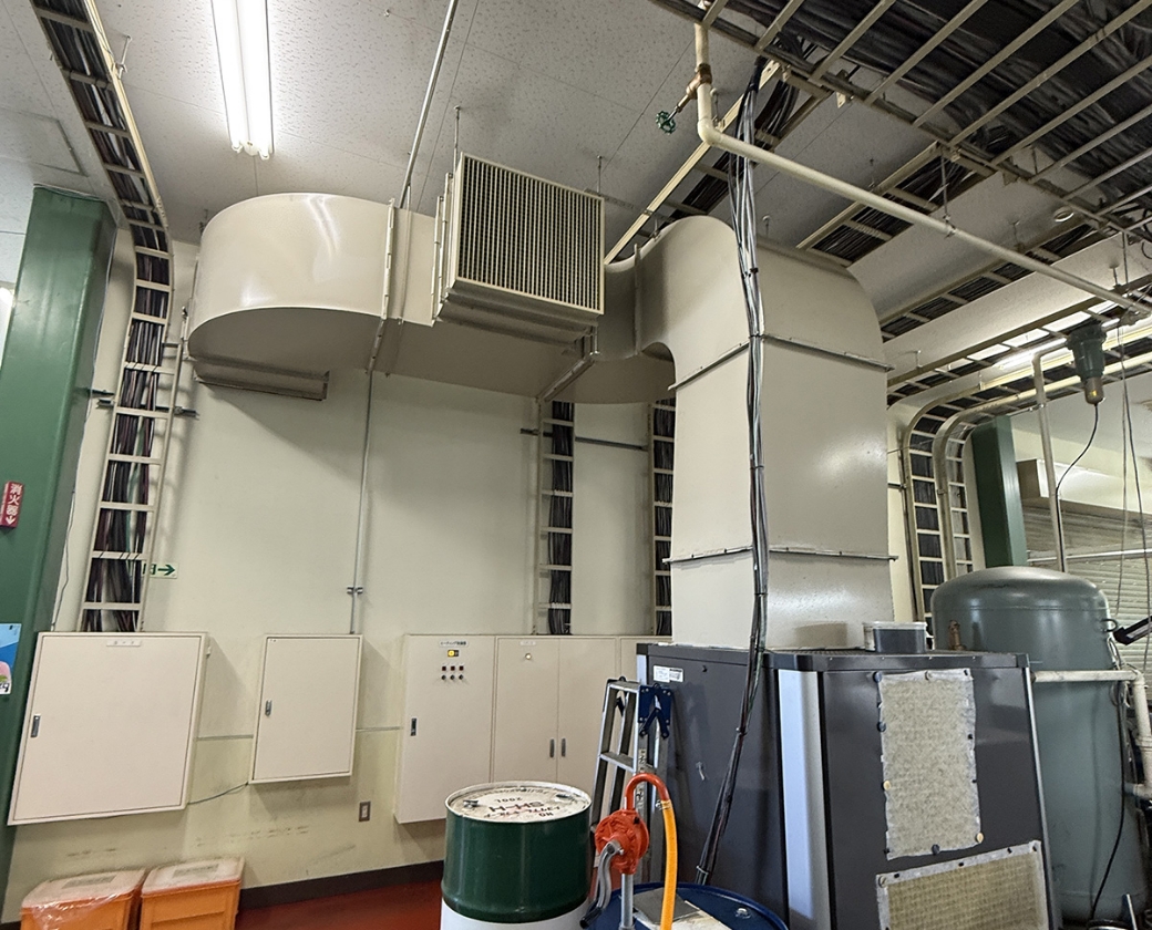 コンプレッサー排熱ダクト工事