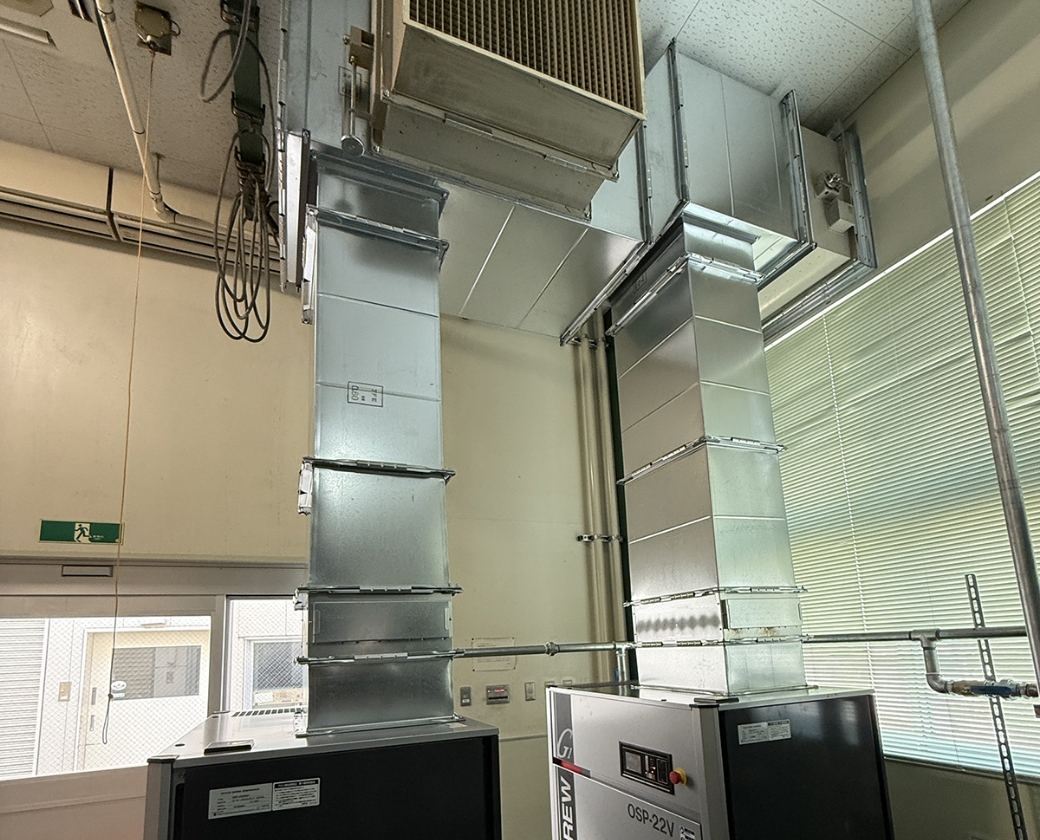 コンプレッサー排熱ダクト工事