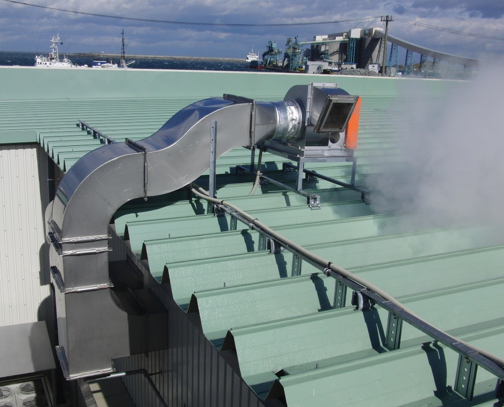 過熱水蒸気式焼成機の排熱対策