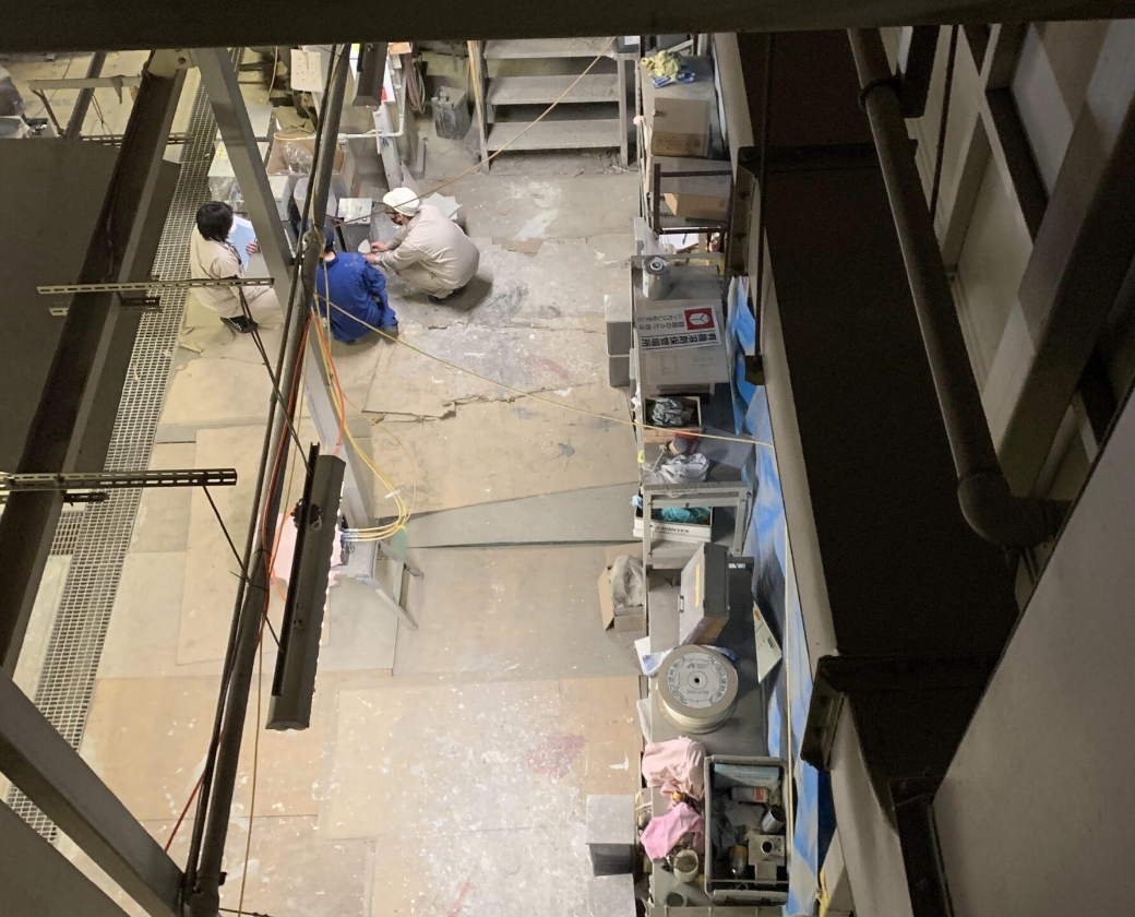 塗料保管庫での局所排気工事