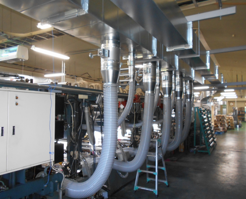 印刷工場での局所排気工事